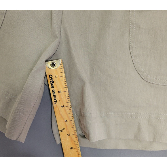 Misslook Khaki Casual Shorts Womens L Biege Tan Pockets Elastic Waist Flat - Picture 5 of 12